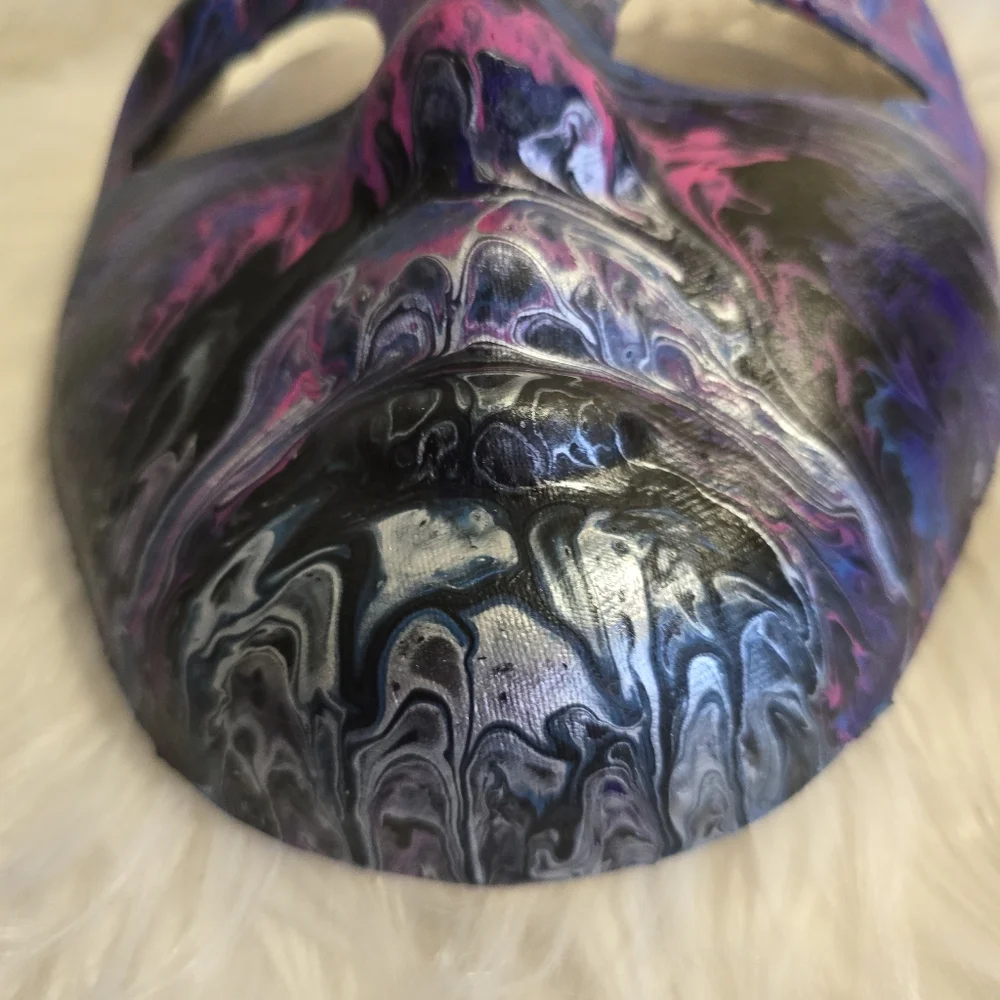 HANDCRAFTED Upcycled Cosplay Face Mask HANDPAINTED Wall Art Decor Halloween Mask